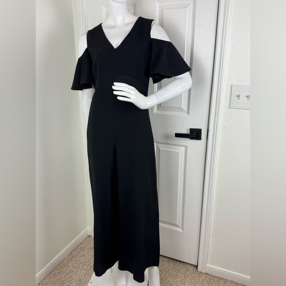 KARL LAGERFELD Cold Shoulder Jumpsuit Navy Blue Size 8. A24 - Picture 3 of 15